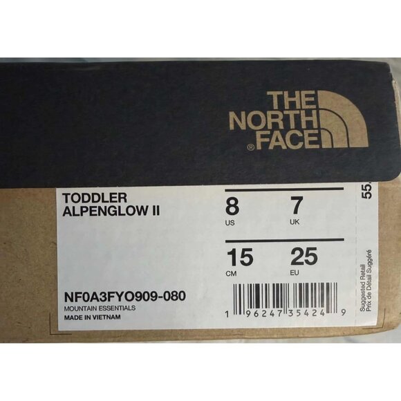 THE NORTH FACE Toddler Alpenglow II Waterproof Insulated Boot SZ 8 Camel Brn/Blk - Picture 12 of 14